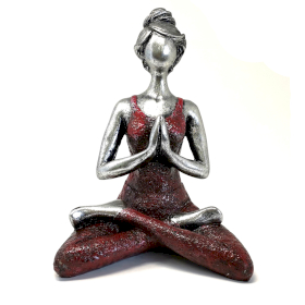 Figure Yoga Dame - Srebrna i Bordo 24cm