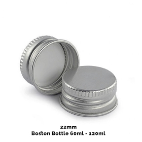 50x Čep za Jantarnu Boston Bocu (120ml) – Aluminijska Srebrna 22mm